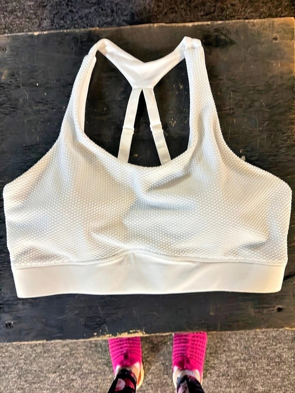 Zyia Active White Polka Adjustable Strappy SportBra White XL